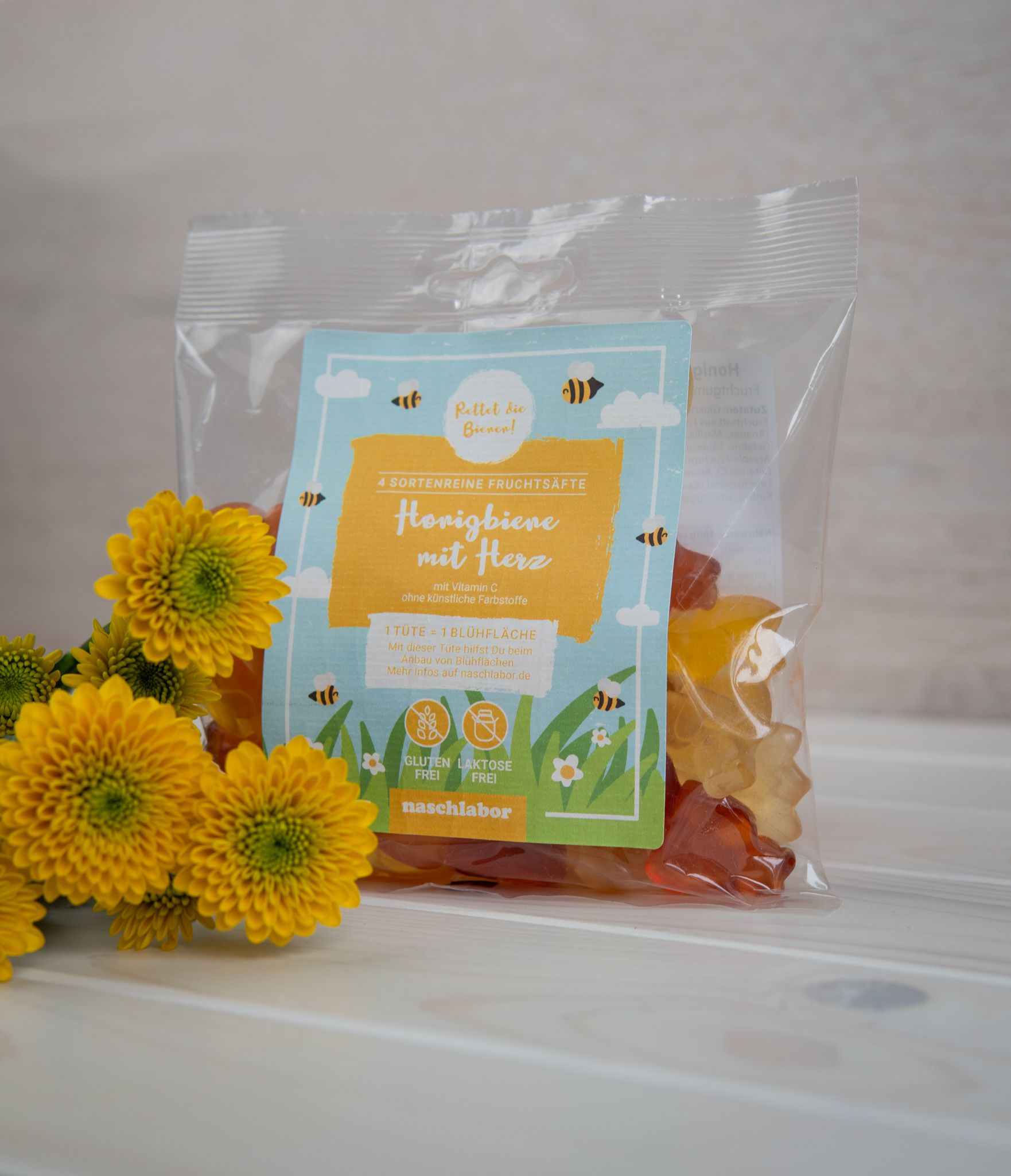 naschlabor Fruchtgummi Biene mit Herz