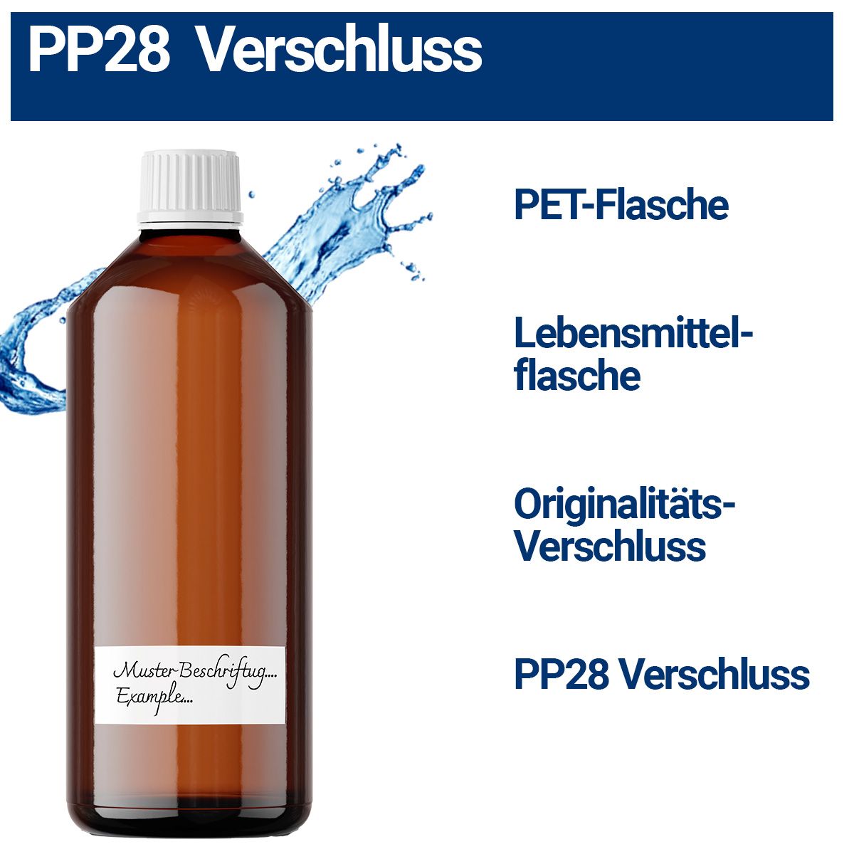 BMUT 500ml leere Laborflasche PET