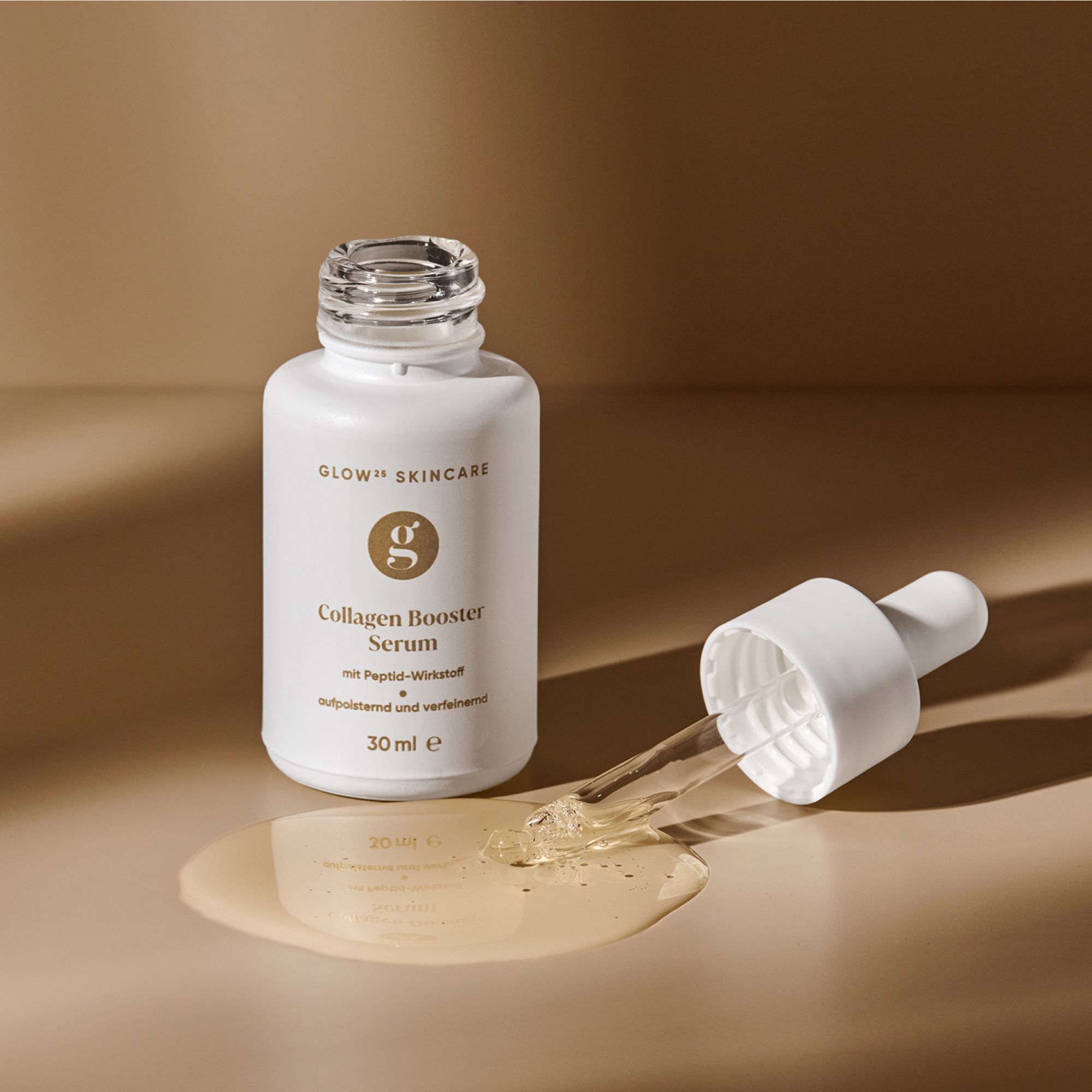 Glow25® Collagen Booster Serum [30ml] - Flüssigkeit mit Peptid-Wirkstoff und Hyaluron