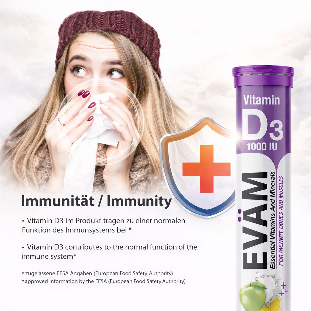 EVÄM Vitamin D3 Brausetabletten - 12er Pack