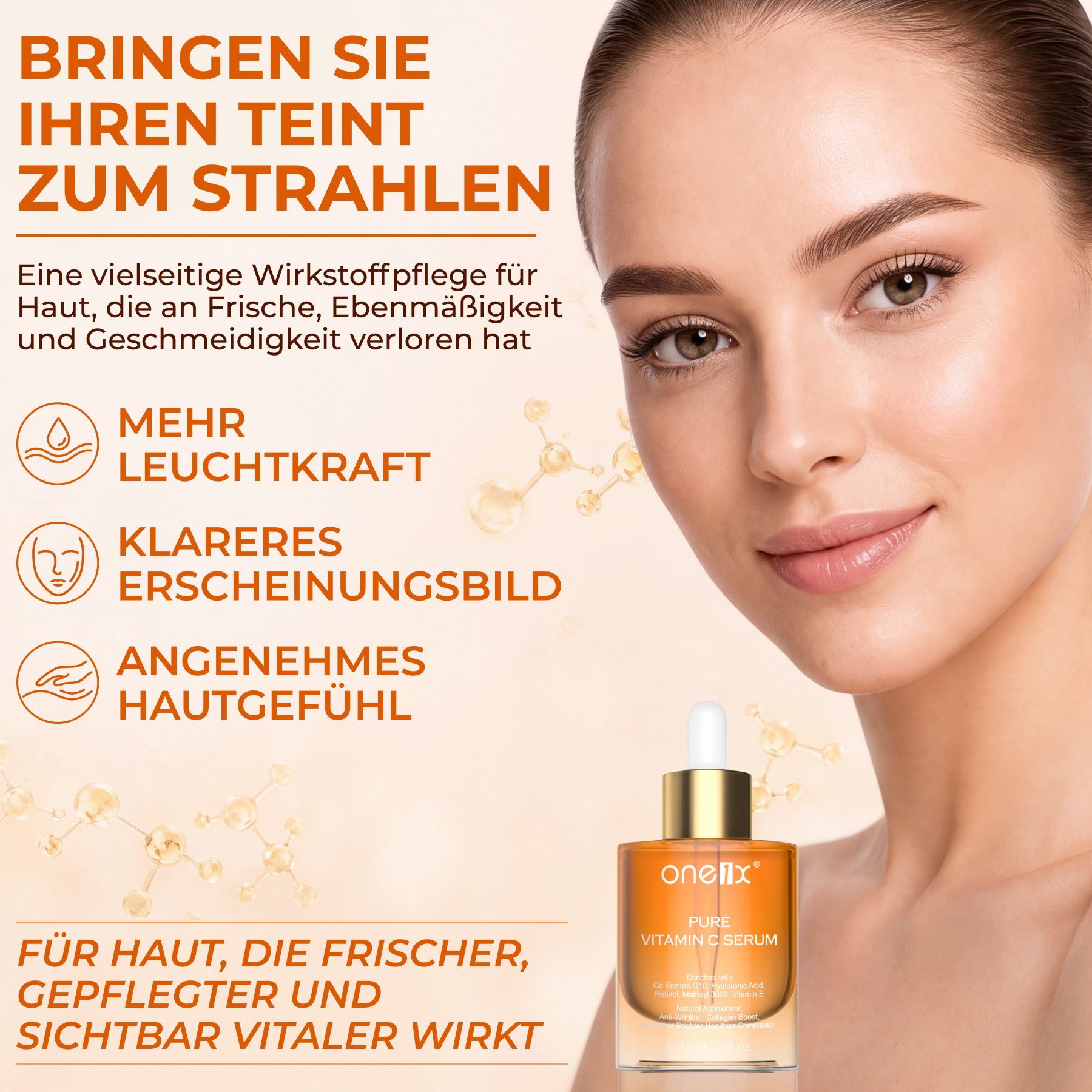 P-beauty Gesichtsserum mit Peptide Hyaluronsäure Retinol Vitamin C E
