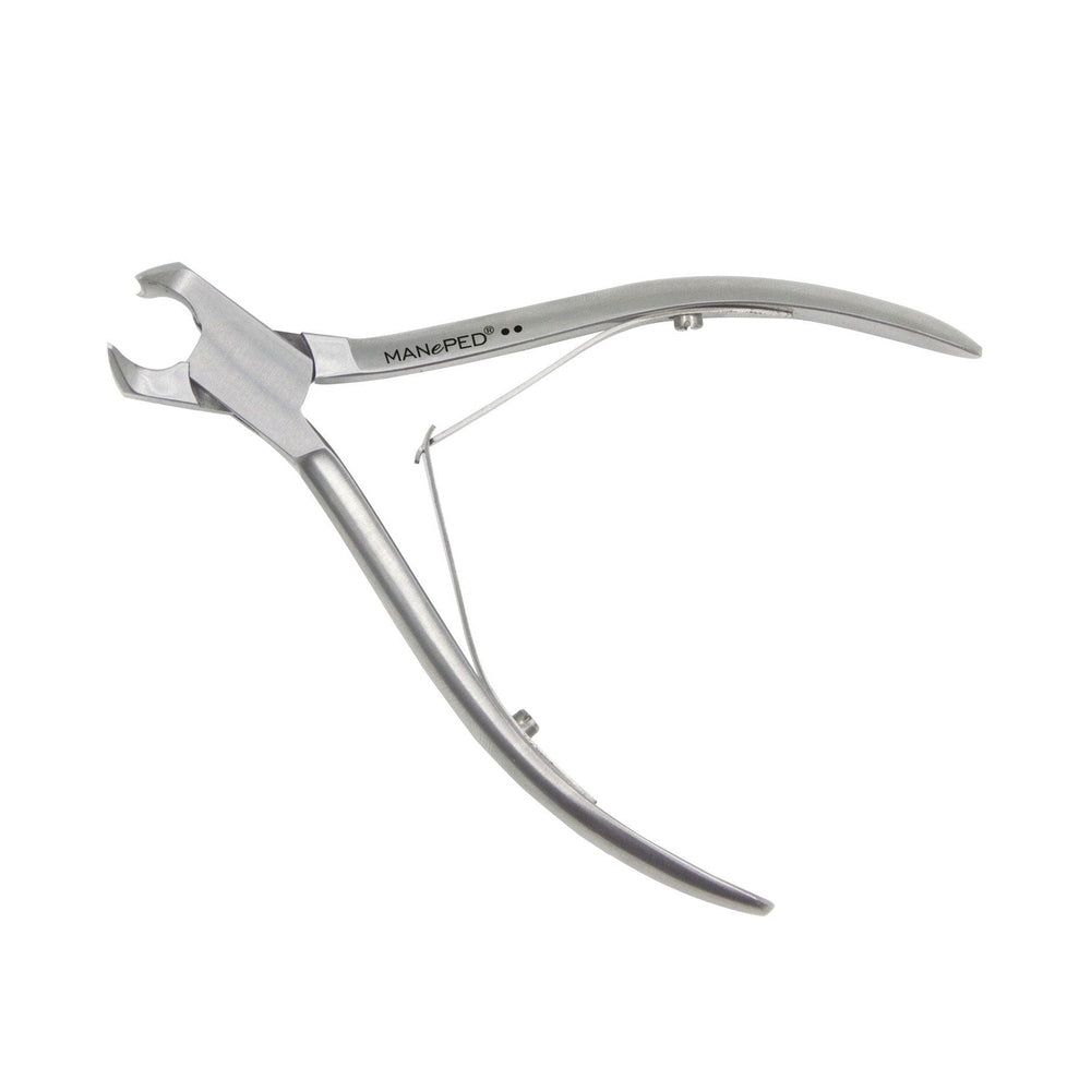 MANePed Mini-Kopfschneider aus Metall mit gebogenen Klingen und Feder.