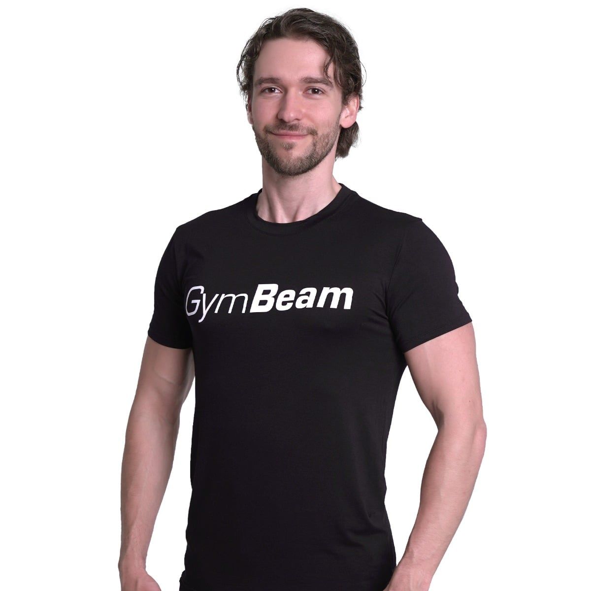 GymBeam T-Shirt Herren regular mit Kurzarm aus Viskose-Elastan-Mix in Schwarz 1 St