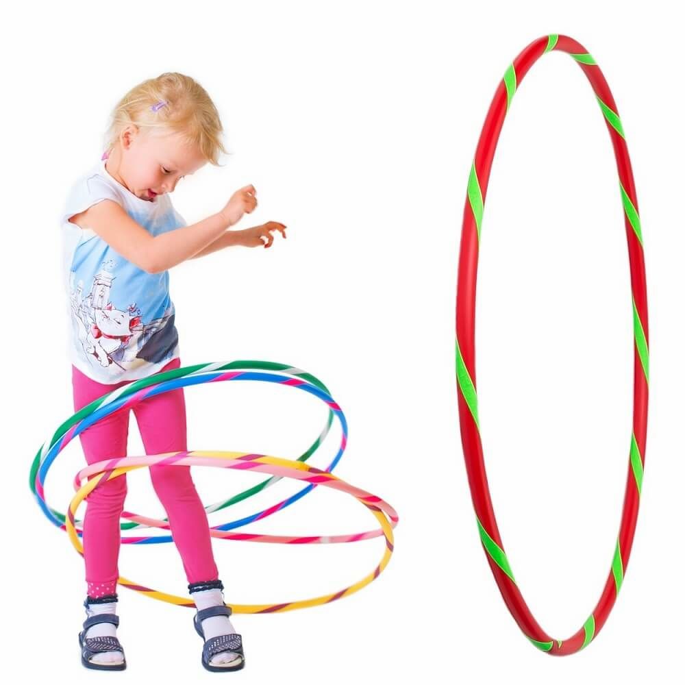 Hoopomania Kinder-Hula-Hoop mit Grip-Tape | Ø 80 cm Rot-Grün 1 St