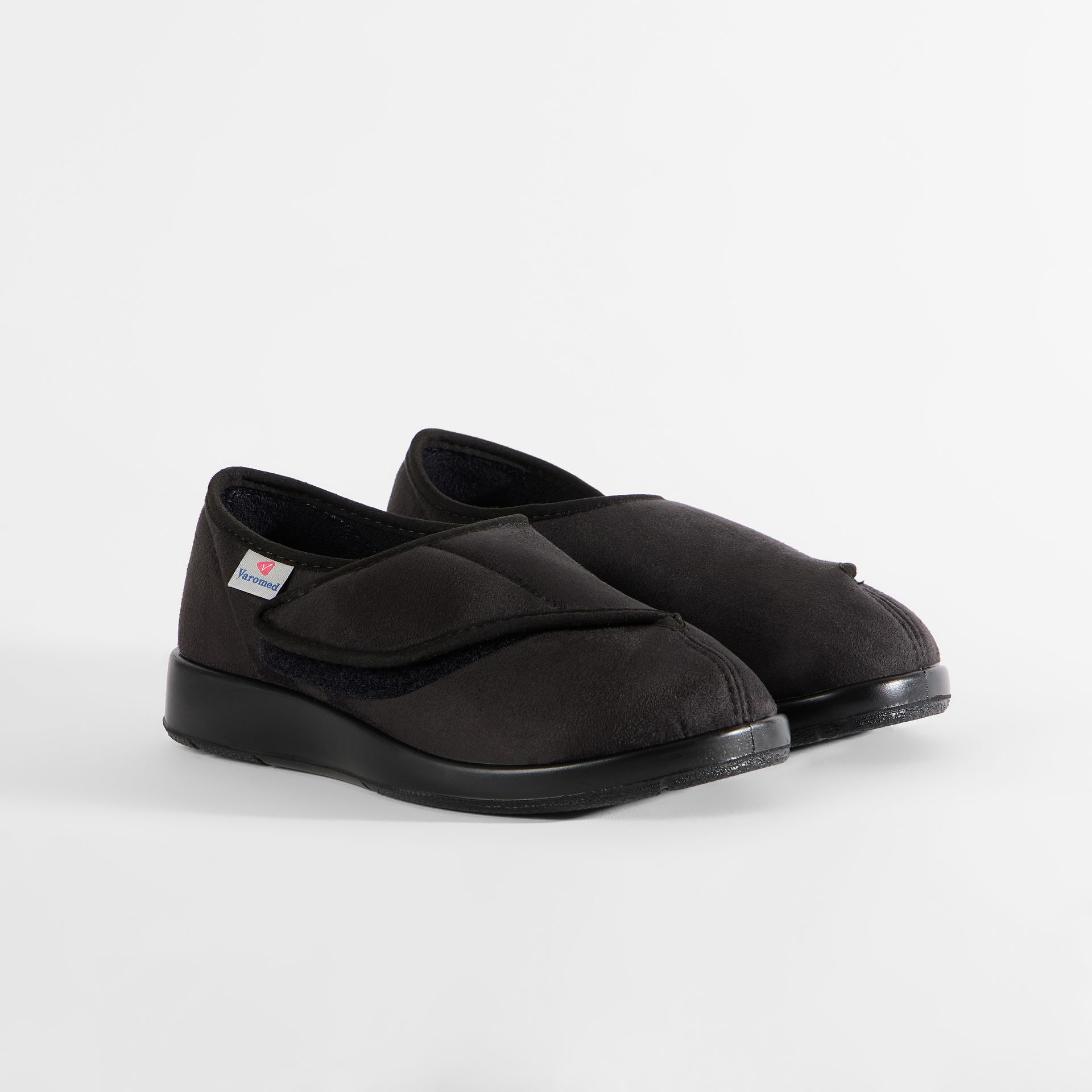 Schwarze Damenschuhe mit Klettverschluss, Marke Varomed.