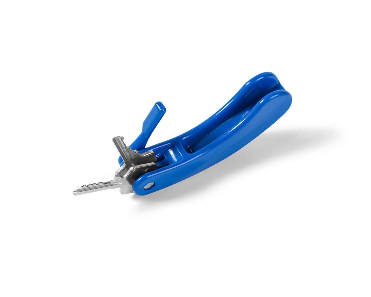 Blauer Schlüssel-Drehhilfe. Enthält einen Schlüssel und einen Hebel. Ergonomisches Design.