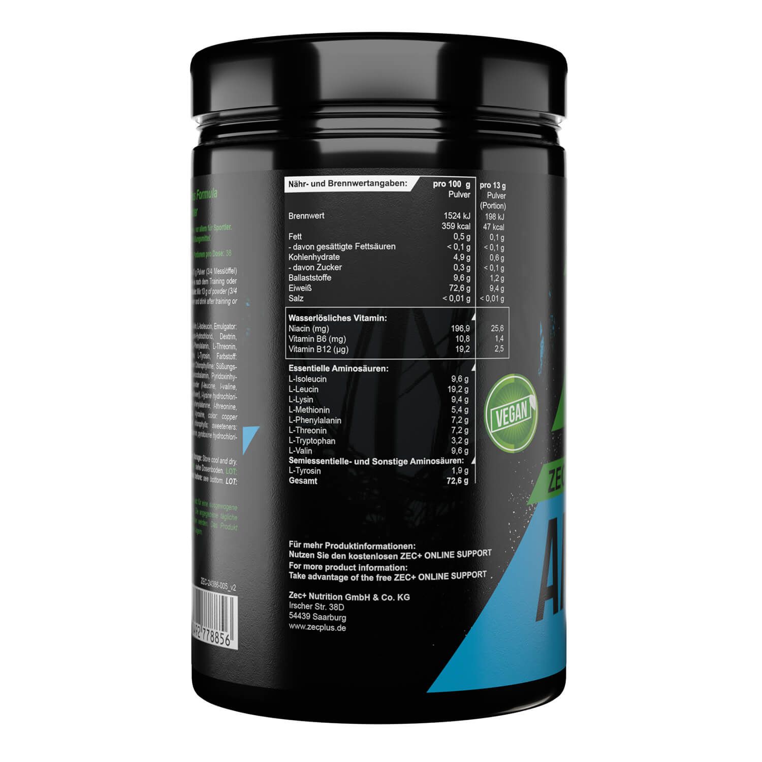 Zec+ Amino EAA Aminosäure Pulver Waldmeister 500 g