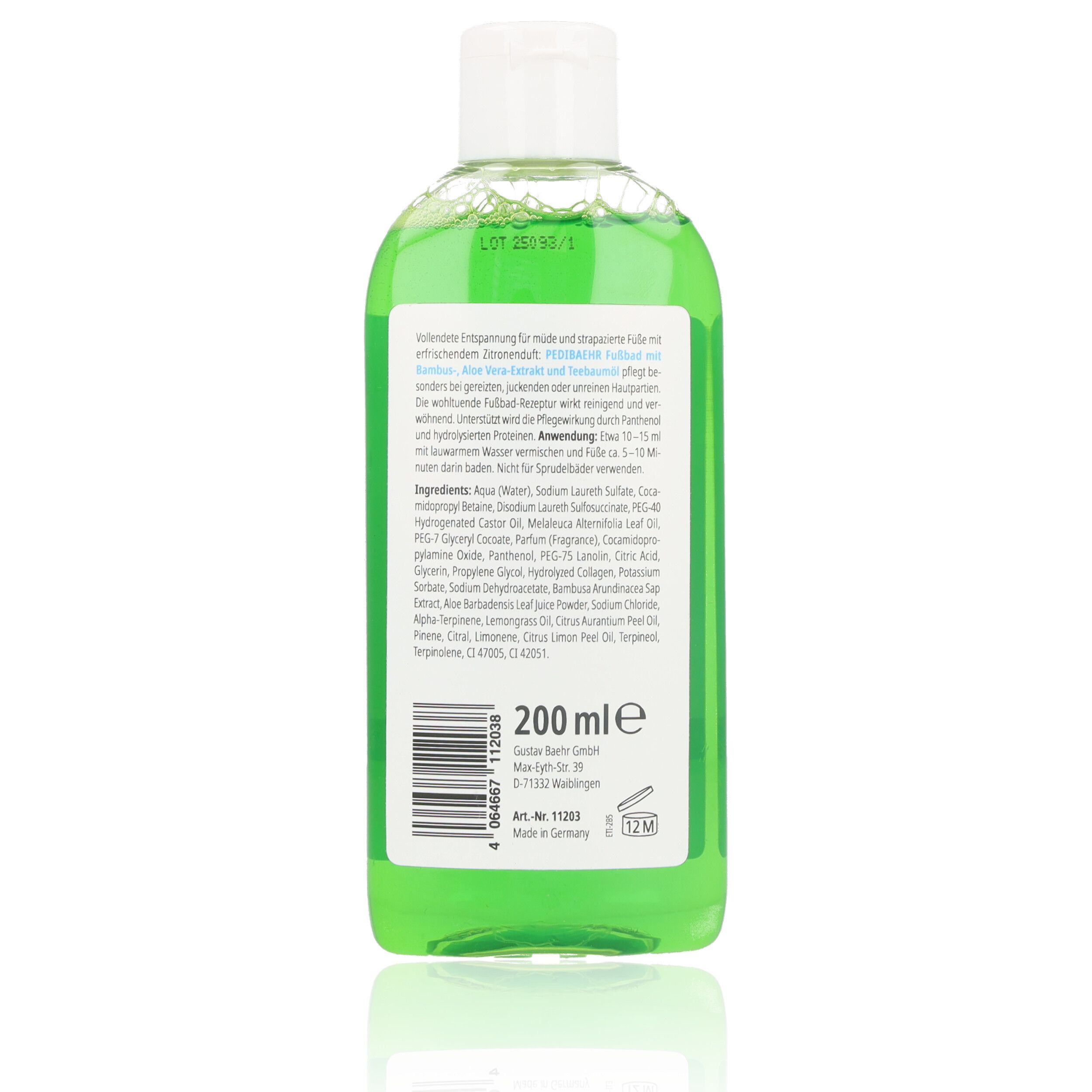 Pedibaehr Fußbad Bambus-, Aloe Vera-Extrakt und Teebaumöl