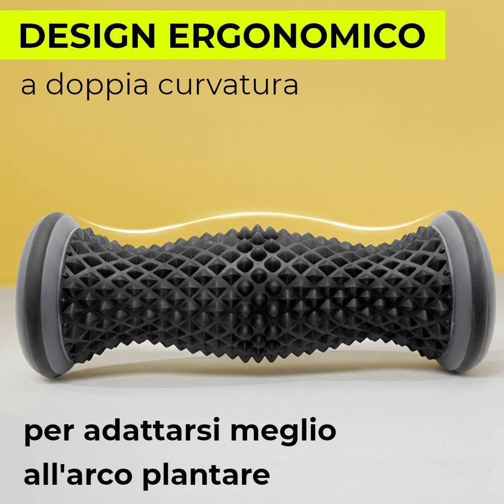 Ergonomischer Fußmassage-Roller mit doppelter Krümmung für den Fußgewölbe.
