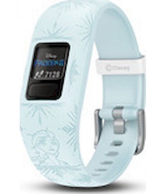 Hellblaues Armband mit Elsa-Motiv und Display. Zeigt "Frozen" und Zahlen. Marke Disney.