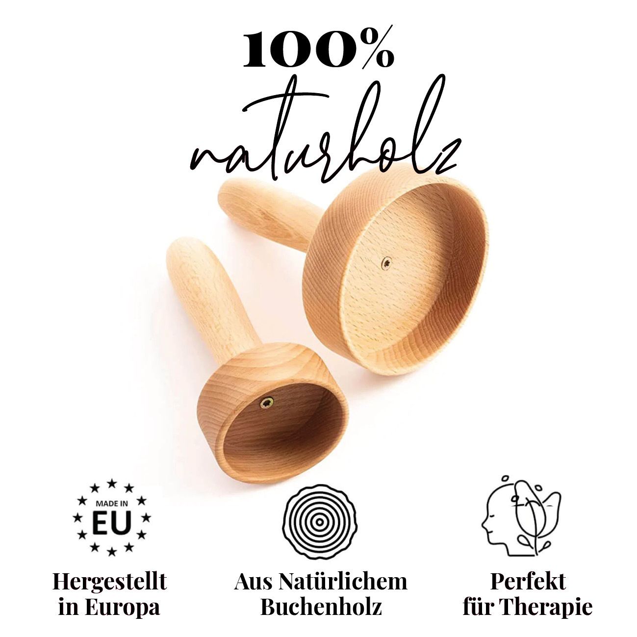 tuuli Maderotherapie Holz Klein Set Massagegerät Schwedische Tasse Cellulite Lymphdrainage Gerät
