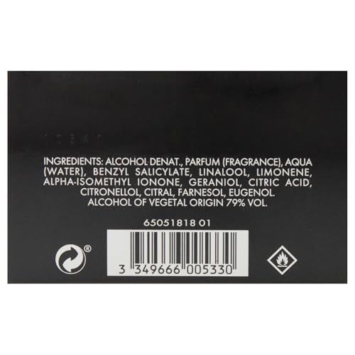 Rückseite der Verpackung mit Inhaltsstoffen und Sicherheitszeichen. Alkoholgehalt 79% Vol.