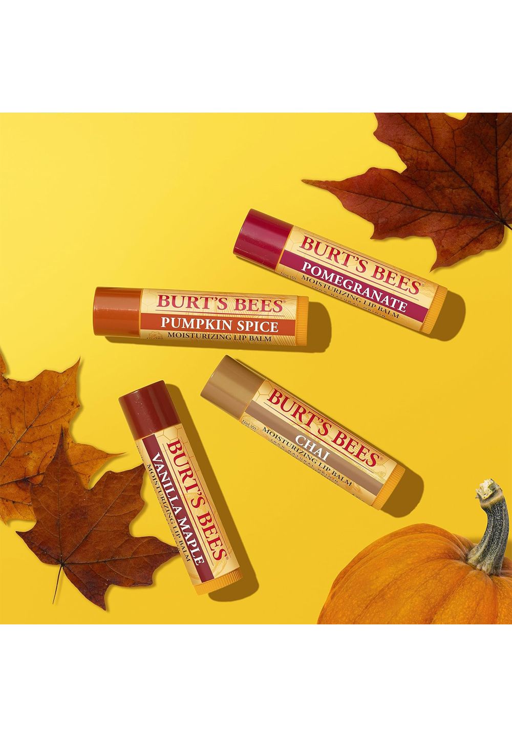 Burt's Bees Siegel: Natürliche Inhaltsstoffe, Leaping Bunny, Müllfreie Betriebe, Verantwortungsvolle Beschaffung, Recycelbare Verpackung, CO2-neutral.