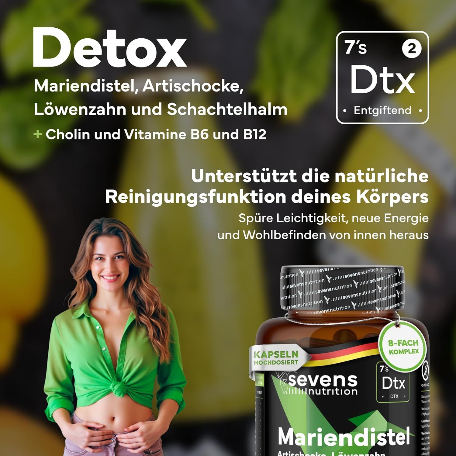 SEVENS NUTRITION Mariendistel, Artischocke & Löwenzahn Komplex Kapseln