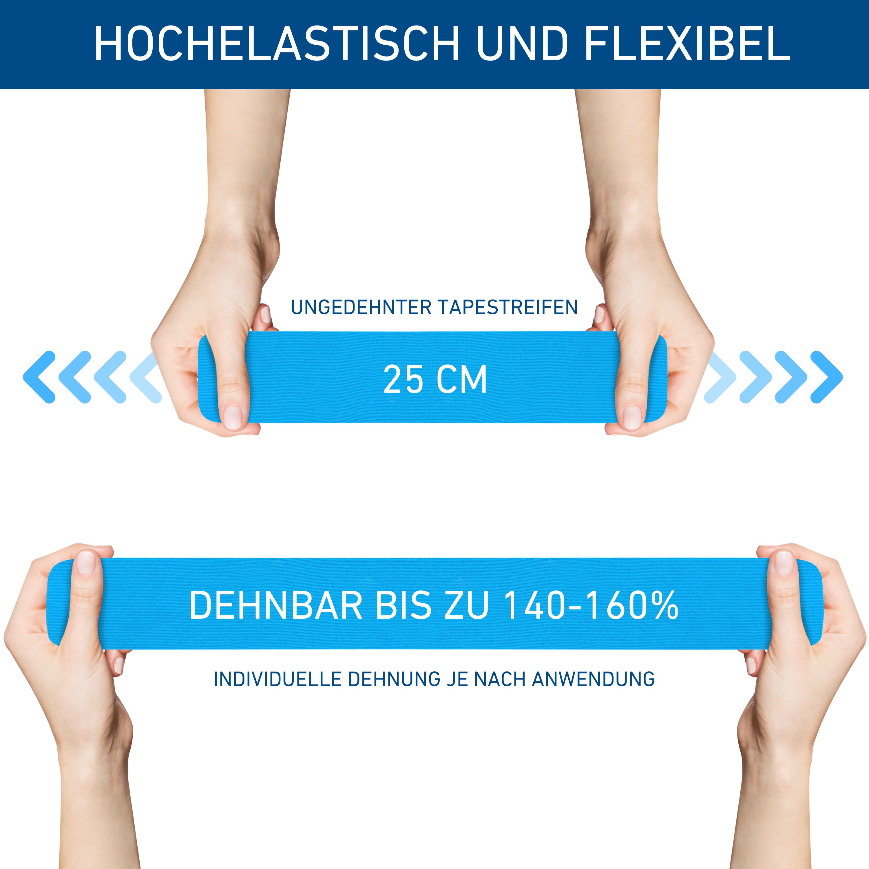 axion® Precut Kinesiologie Tape 12er Set in verschiedenen Farben