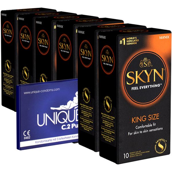 Manix SKYN *King Size* latexfreie Kondome, Vorteilspack  + 1x Kamyra Unique Pull gratis