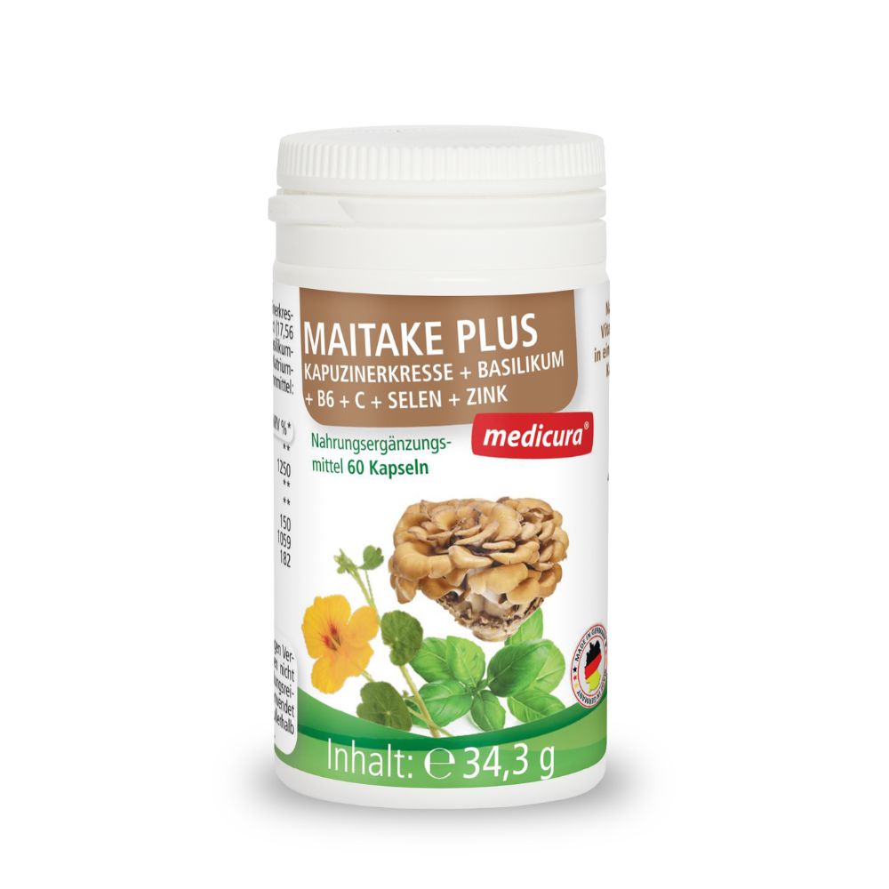 Medicura AG Maitake Plus Kapuzinerkresse + Basilikum Vitamine und Mineralstoffe 34,3 g Kapseln
