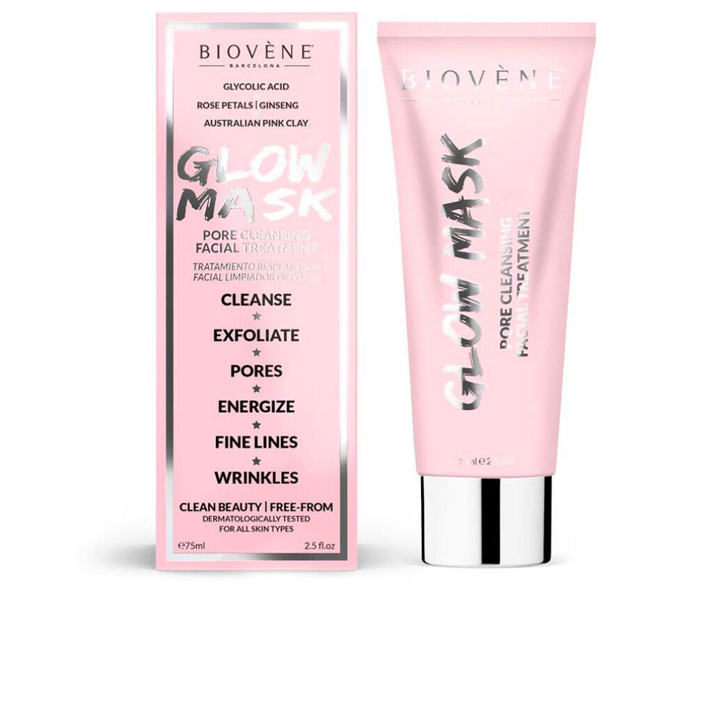 Rosa Tube mit silbernem Aufdruck. Daneben eine rosa Schachtel mit Produktinformationen und dem Markennamen Biovene.