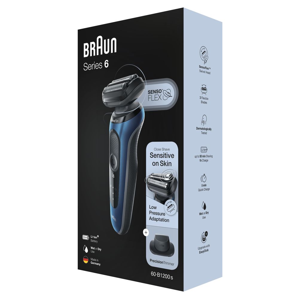 Braun - Elektrischer Rasierer für Männer "Series 6 60-B1200s" in Blau