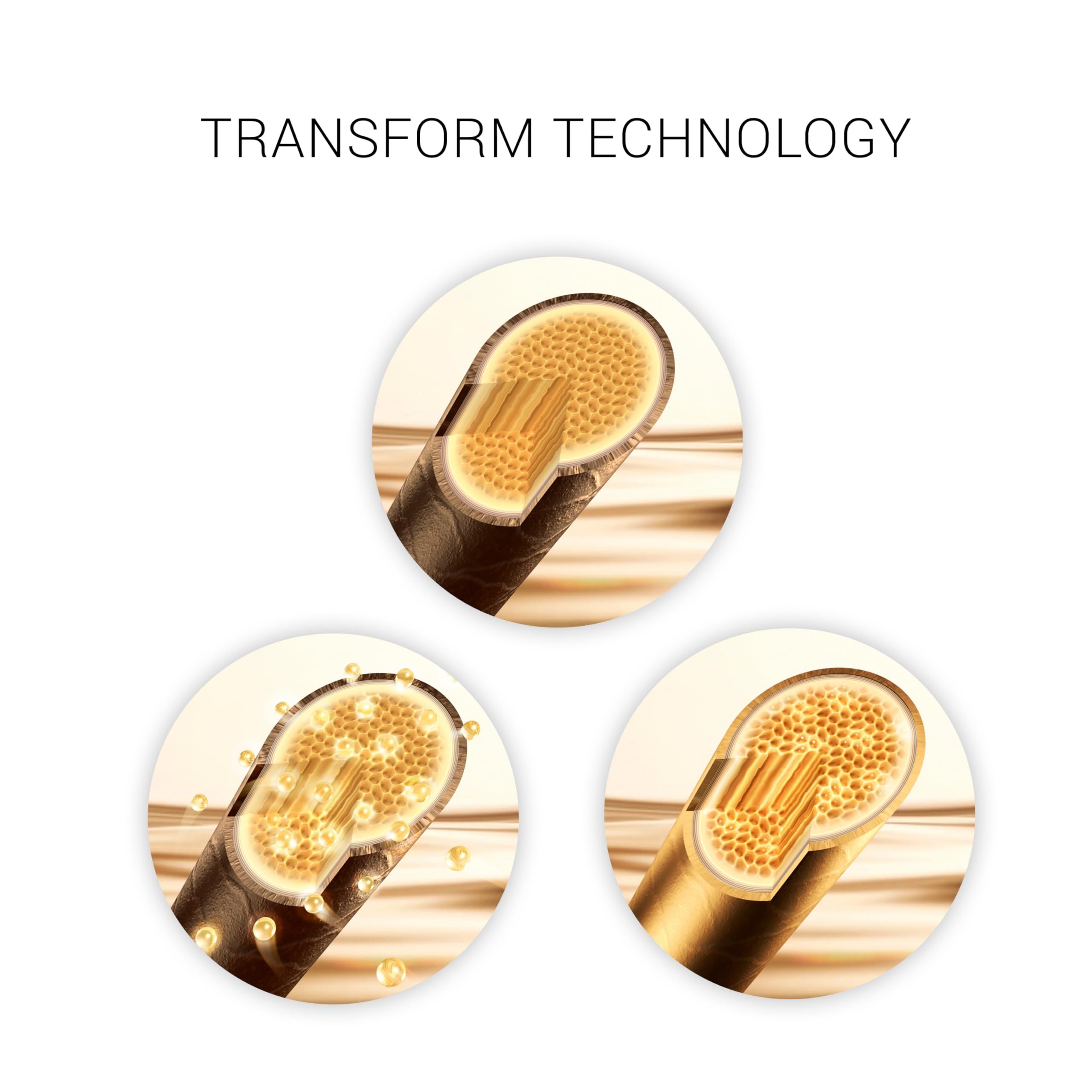 Drei Darstellungen von Haarschnitten. Die obere zeigt einen Querschnitt, die anderen zeigen die Technologie.