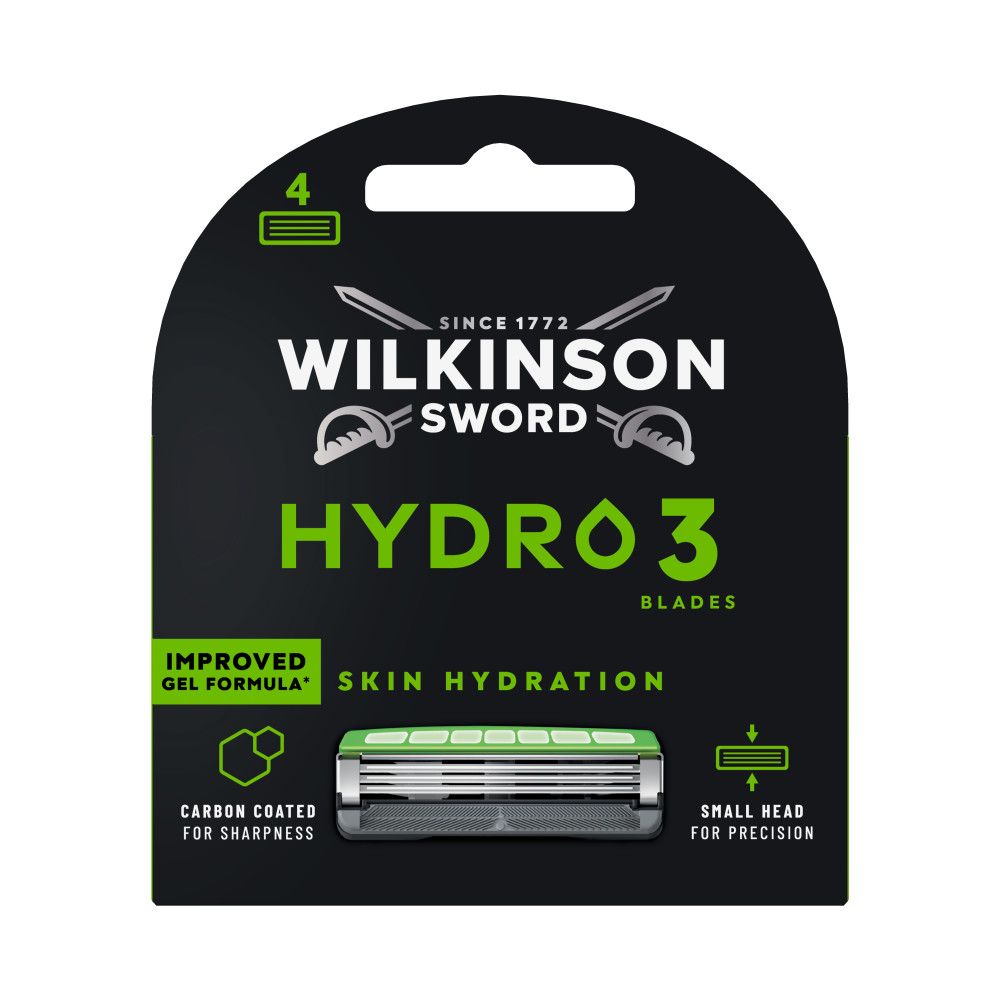 Verpackungsdesign für Wilkinson Sword Hydro 3 Rasierklingen.
