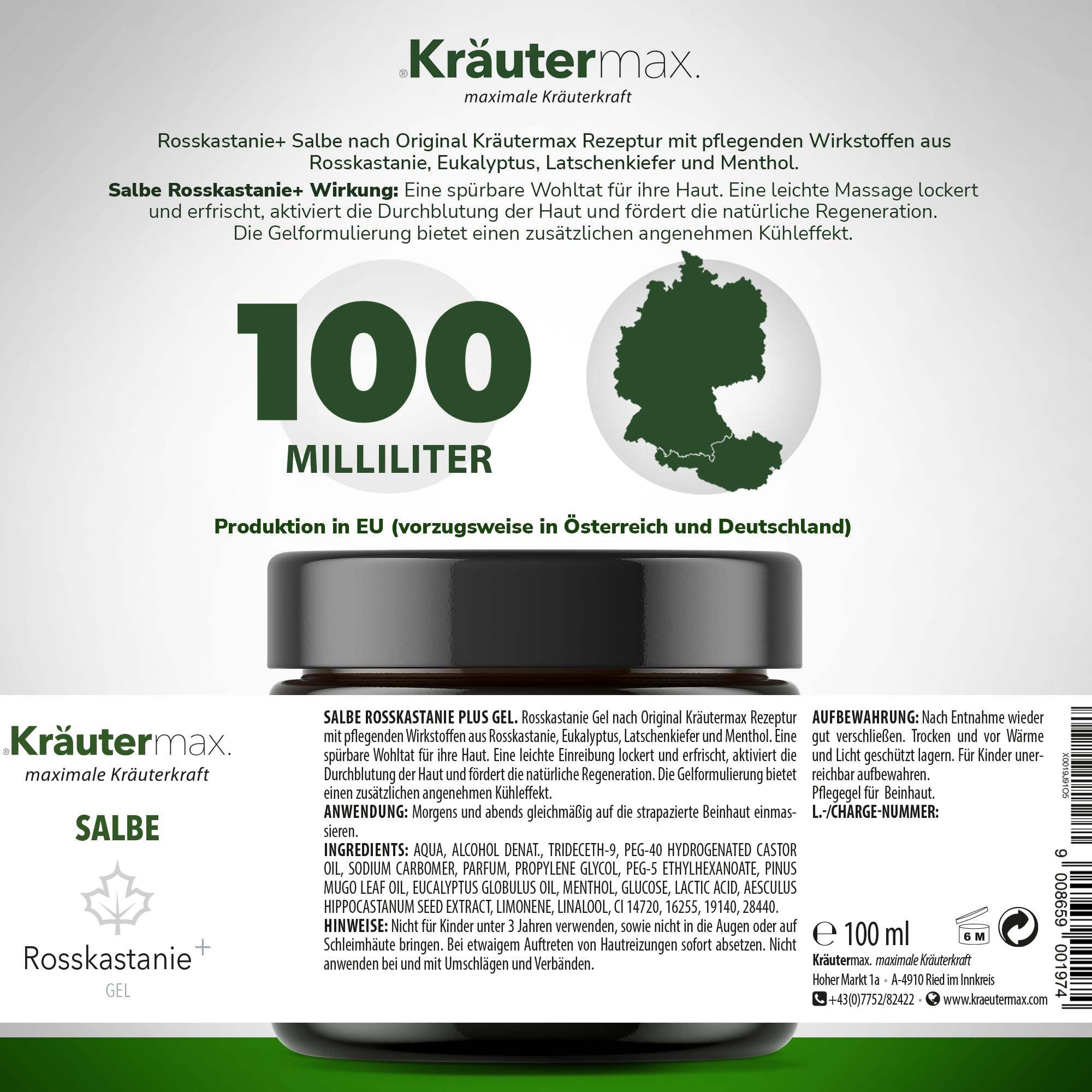Kräutermax Salbe Rosskastanie plus Gel