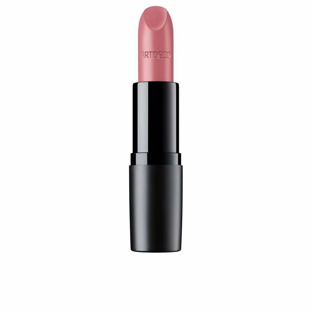 Rosafarbener Lippenstift in schwarzem Halter. Aufschrift ARTDECO auf dem Lippenstift.