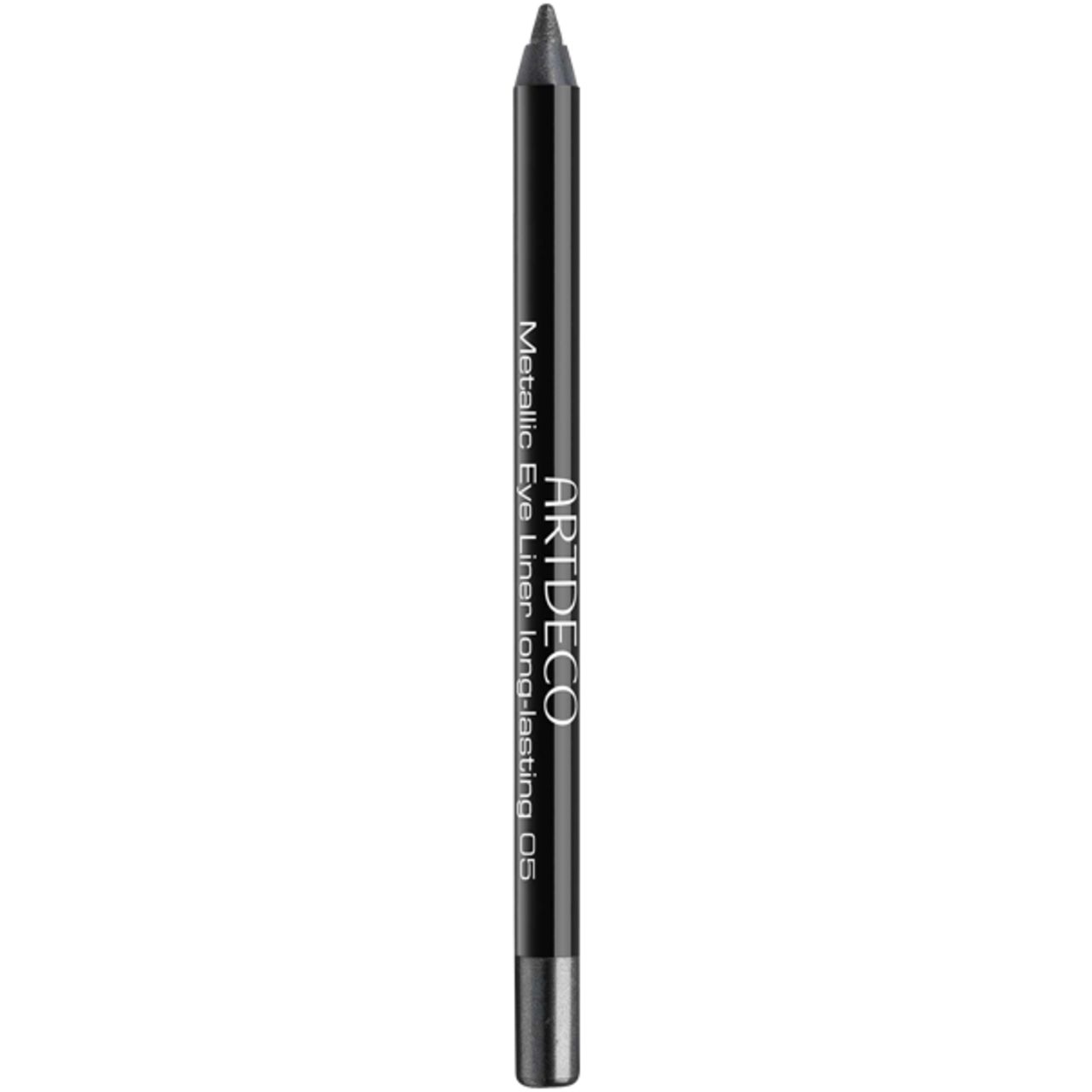 Artdeco Metallic Eye Liner. Schwarzer Stift mit silberner Spitze. Aufschrift: Metallic Eye Liner long-lasting 05.