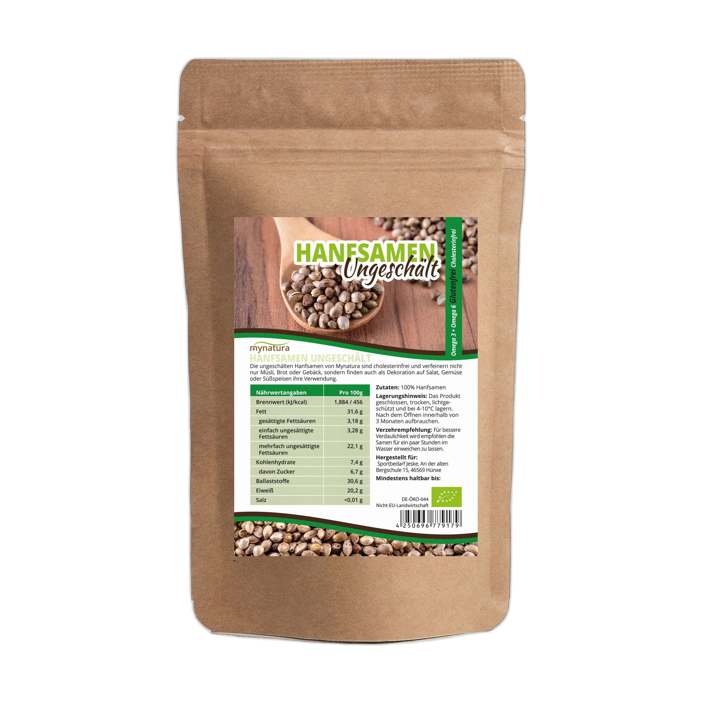 Mynatura Bio Hanfsamen ungeschält 1 kg Samen