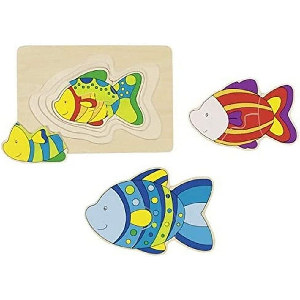 Pesce puzzle in legno Goki a 3 strati