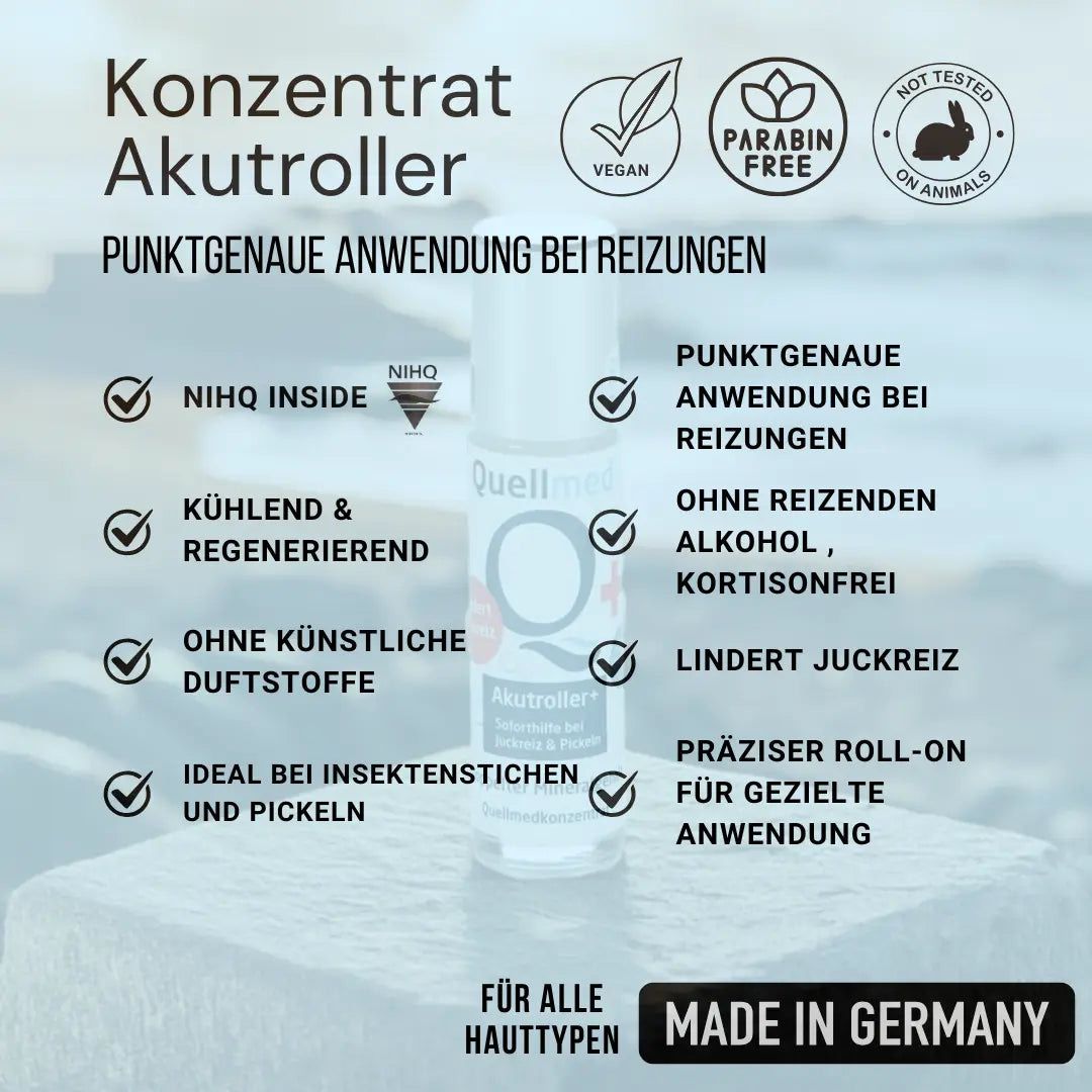 Quellmed Akutroller – Beruhigt Hautreizungen sofort mit natürlichem Heilquellwasser (10 ml)