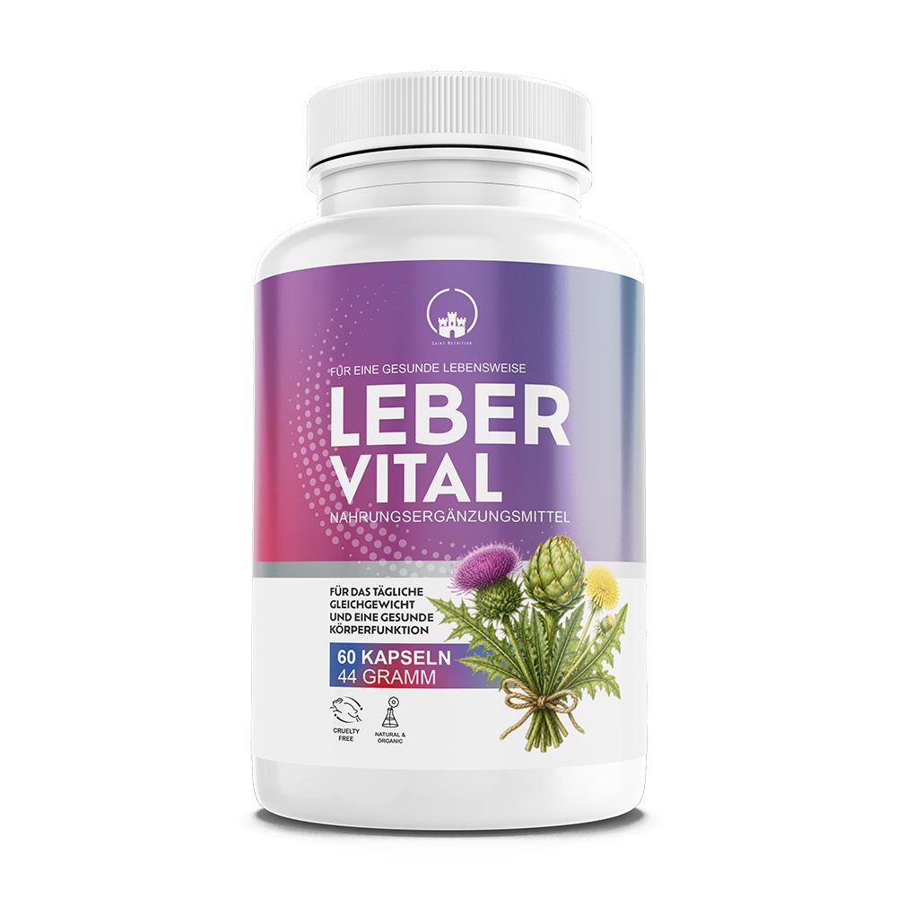 Saint Nutrition® Leber Vital | Natürliche Inhaltsstoffe mit Mariendistel, Löwenzahn & Artischocke 60 St Kapseln