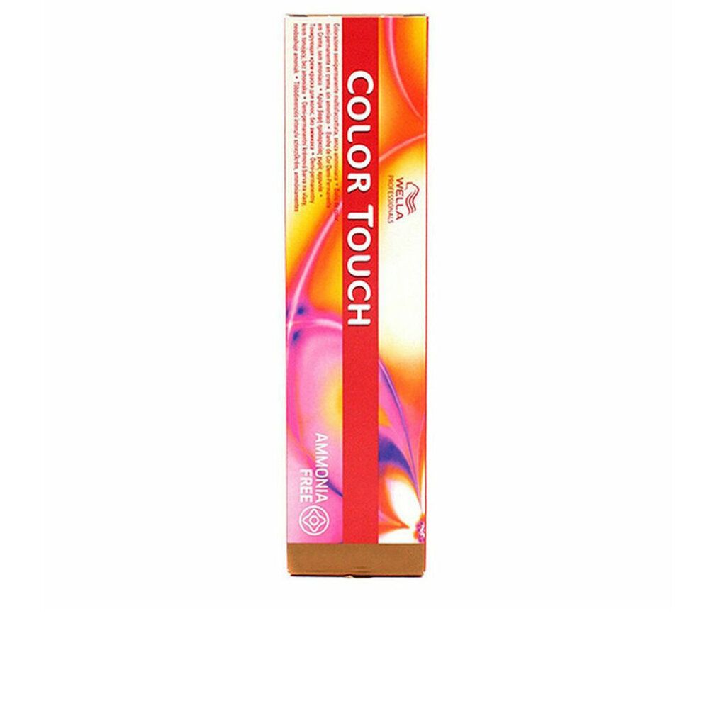 Wella Color Touch-Verpackung. Weiß, rot und braun. Schriftzug: Color Touch, Ammonia Free.