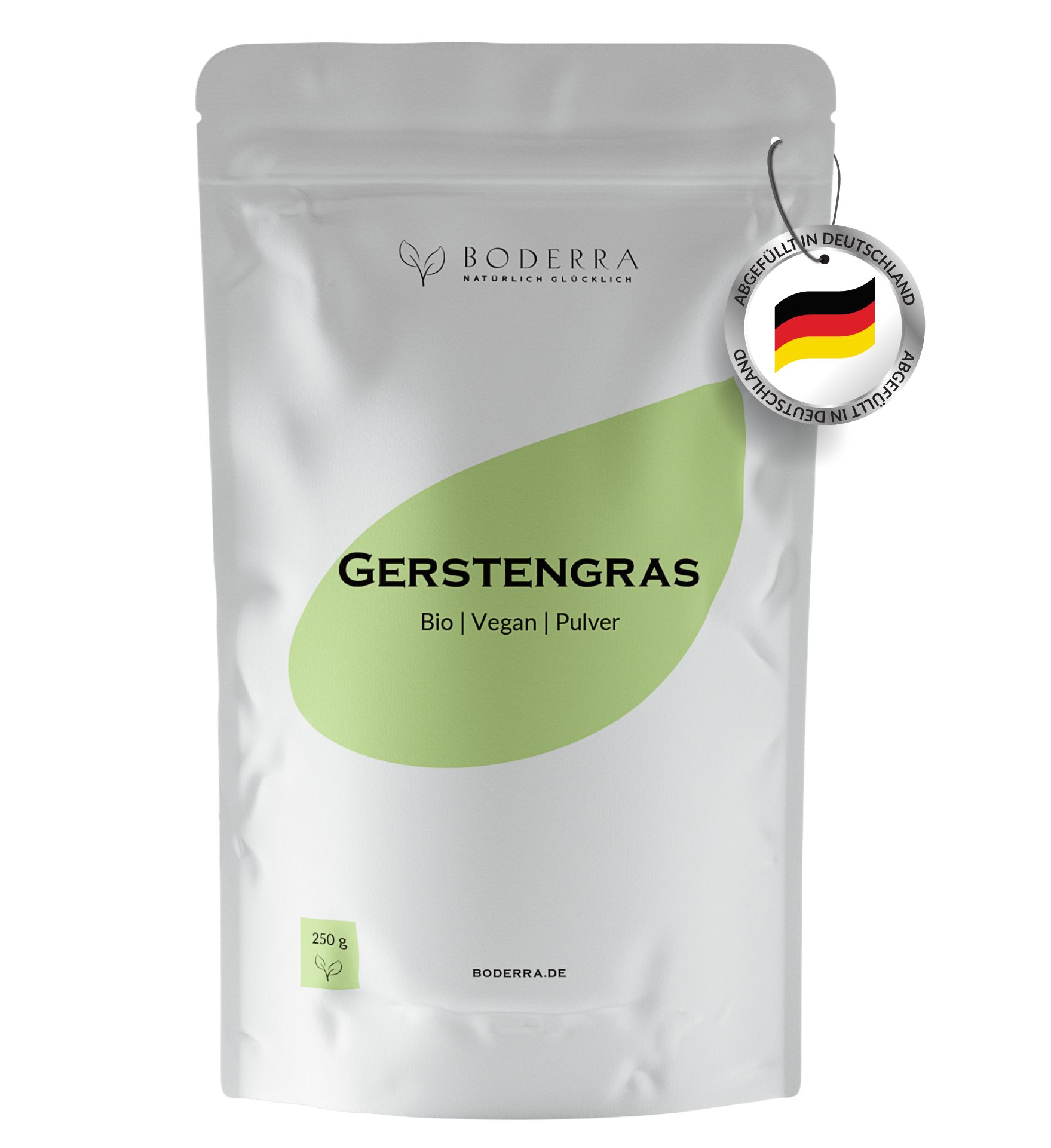 Boderra BIO Gerstengras Pulver aus Deutschland - 60 Tage Vorrat