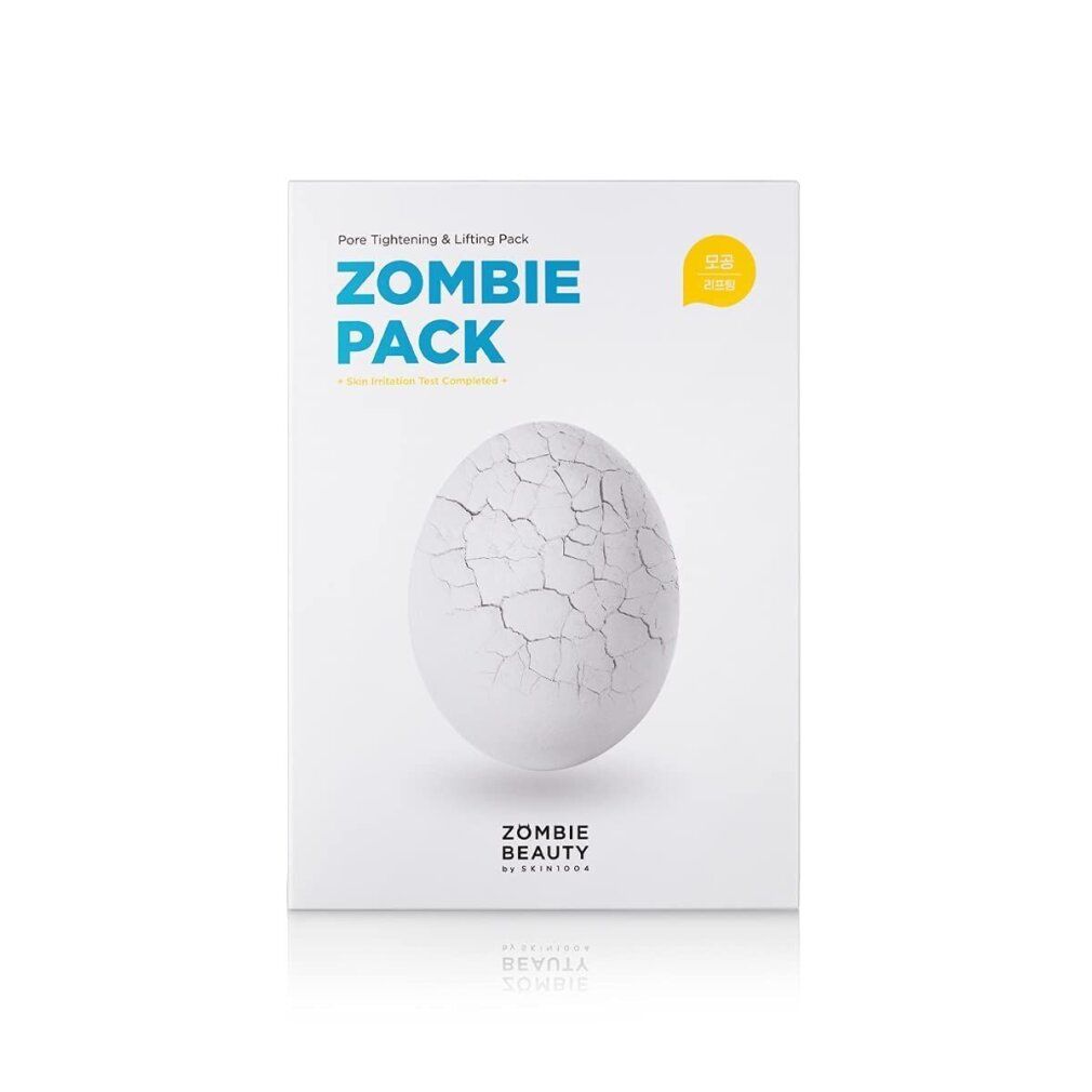 Vorderseite einer "Zombie Pack"-Box mit rissigem Ei-Design und "Neu"-Aufkleber.