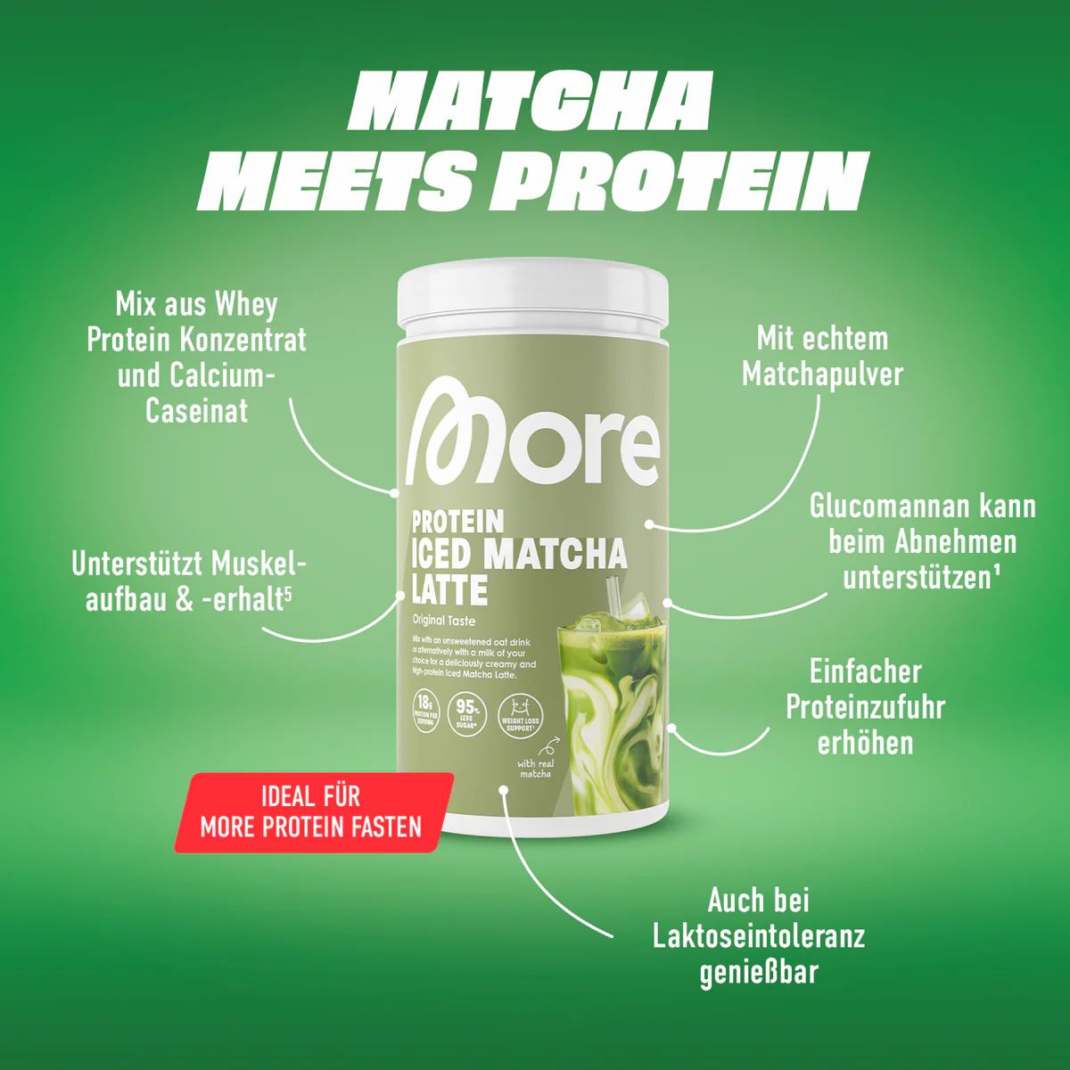 More Protein Iced Matcha Latte Original Taste