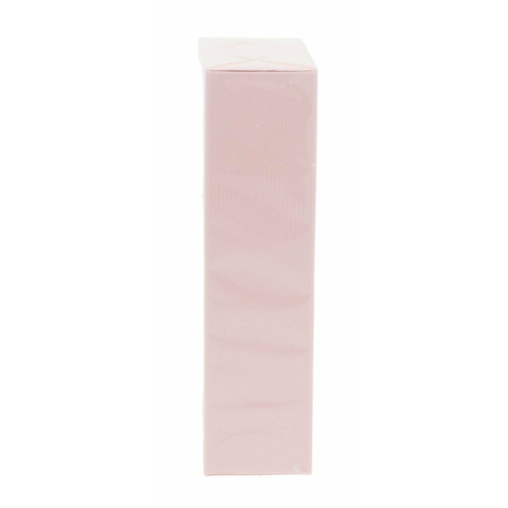 Rosa Verpackung. Rechteckige Form. Produktverpackung. Seitliche Ansicht. Transparente Folie.