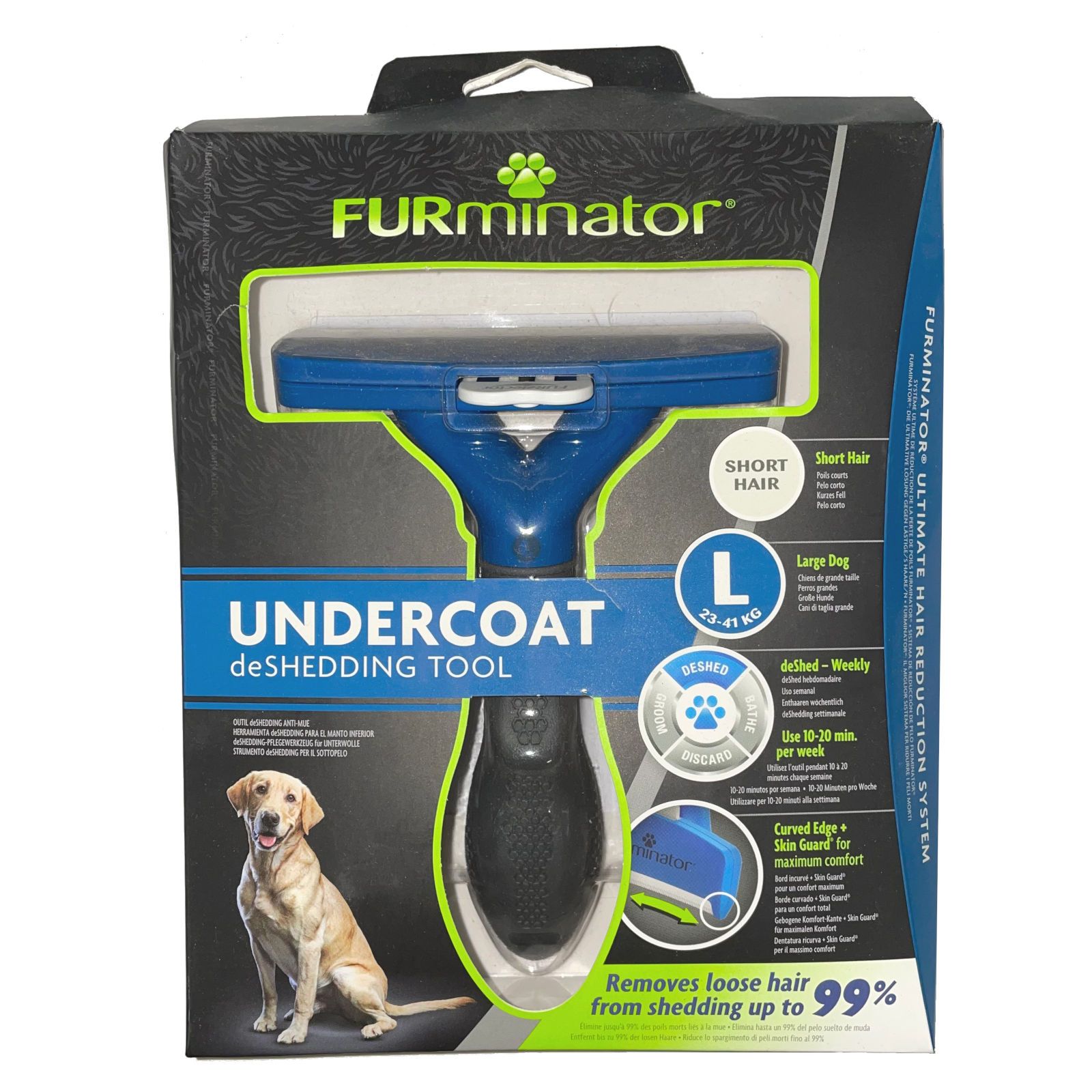 Furminator® deShedding 'für kurzhaarige Hunde' Größe L (Breite ca. 10cm, für Hunde 23-42kg