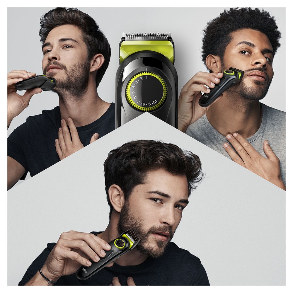 Braun - Trimmer fürs Gesicht "BeardTrimmer BT3221" in Schwarz/Grün