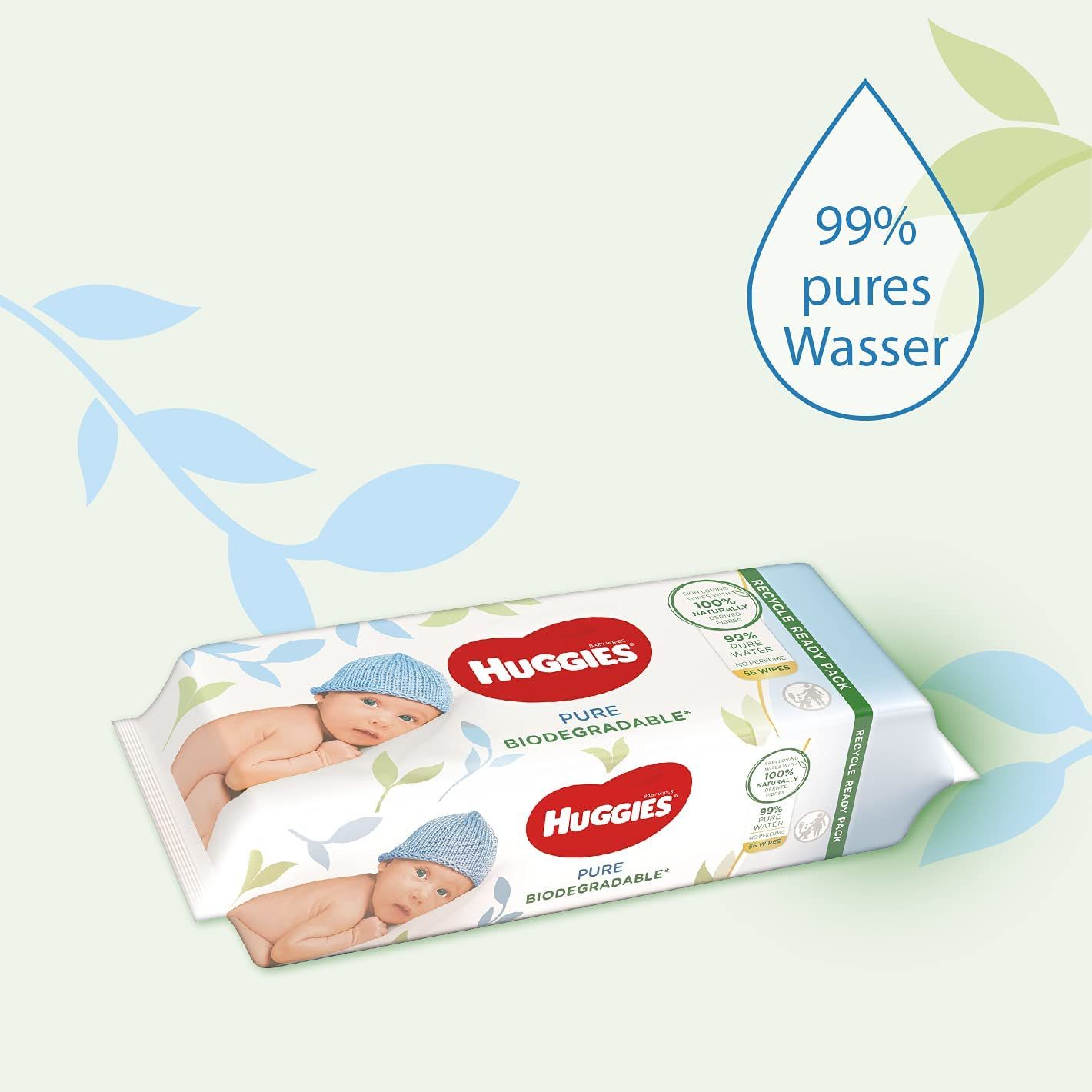 Huggies Natural Biodegradable sensitive Baby Feuchttücher Tücher 8x48 St