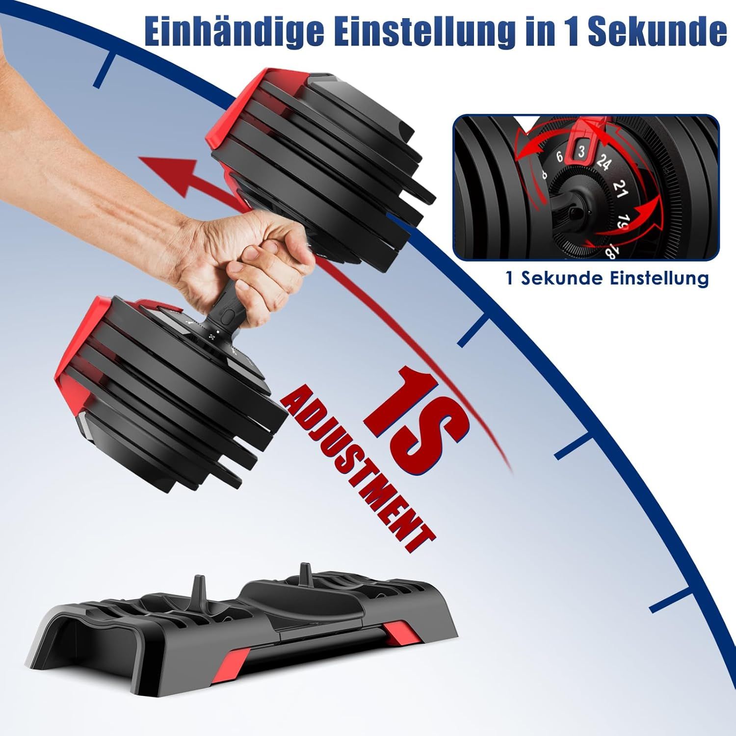 DH FitLife 24 kg Verstellbare Hanteln