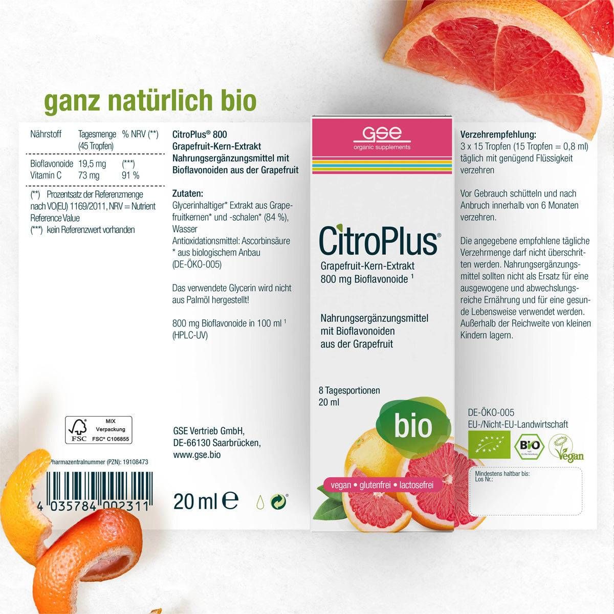 GSE CitroPlus® 800 - Grapefruitkernextrakt (Bio)