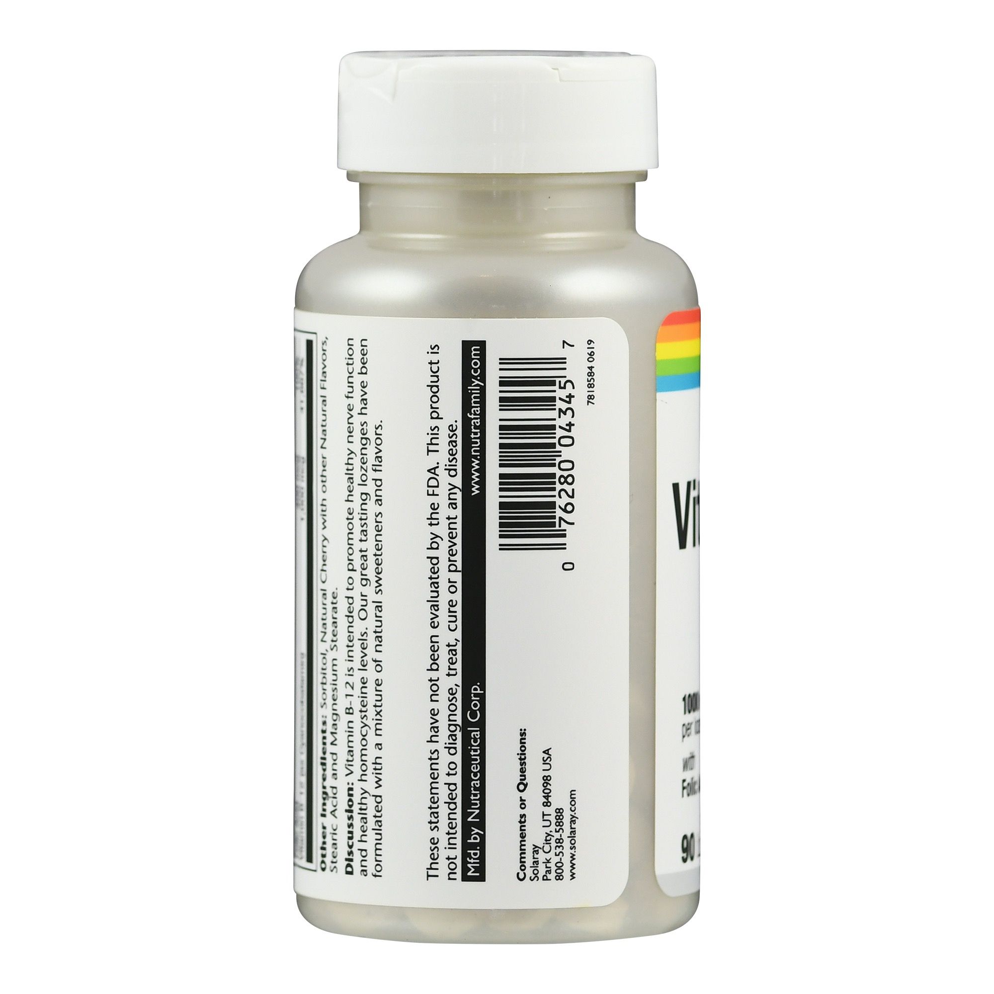 Solaray Vitamin B 12 1000 mcg mit Folsäure