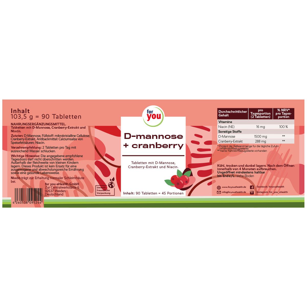 for you D-mannose + Cranberry
