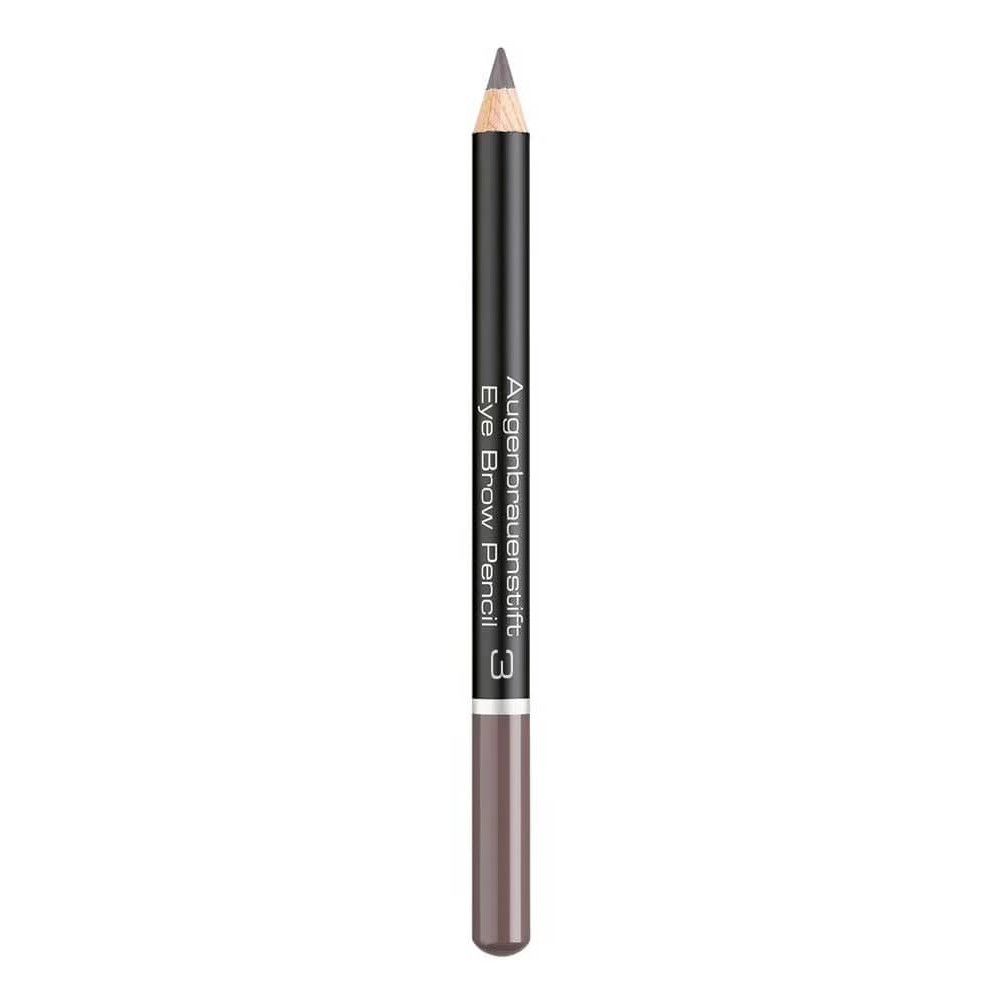 Augenbrauenstift, horizontal, mit Spitze und Farbsegment. Aufschrift: Augenbrauenstift, Eye Brow Pencil, 3.