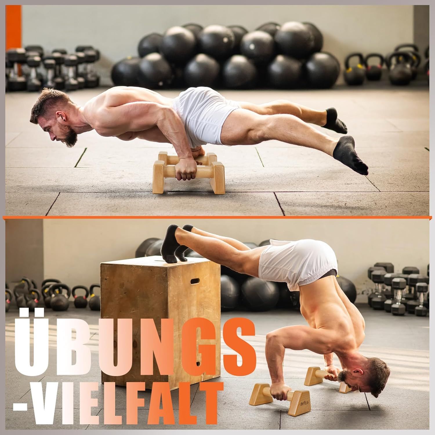 DH FitLife Liegestützgriffe aus Holz