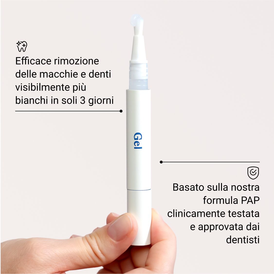Mani che versano un liquido in una penna gel.