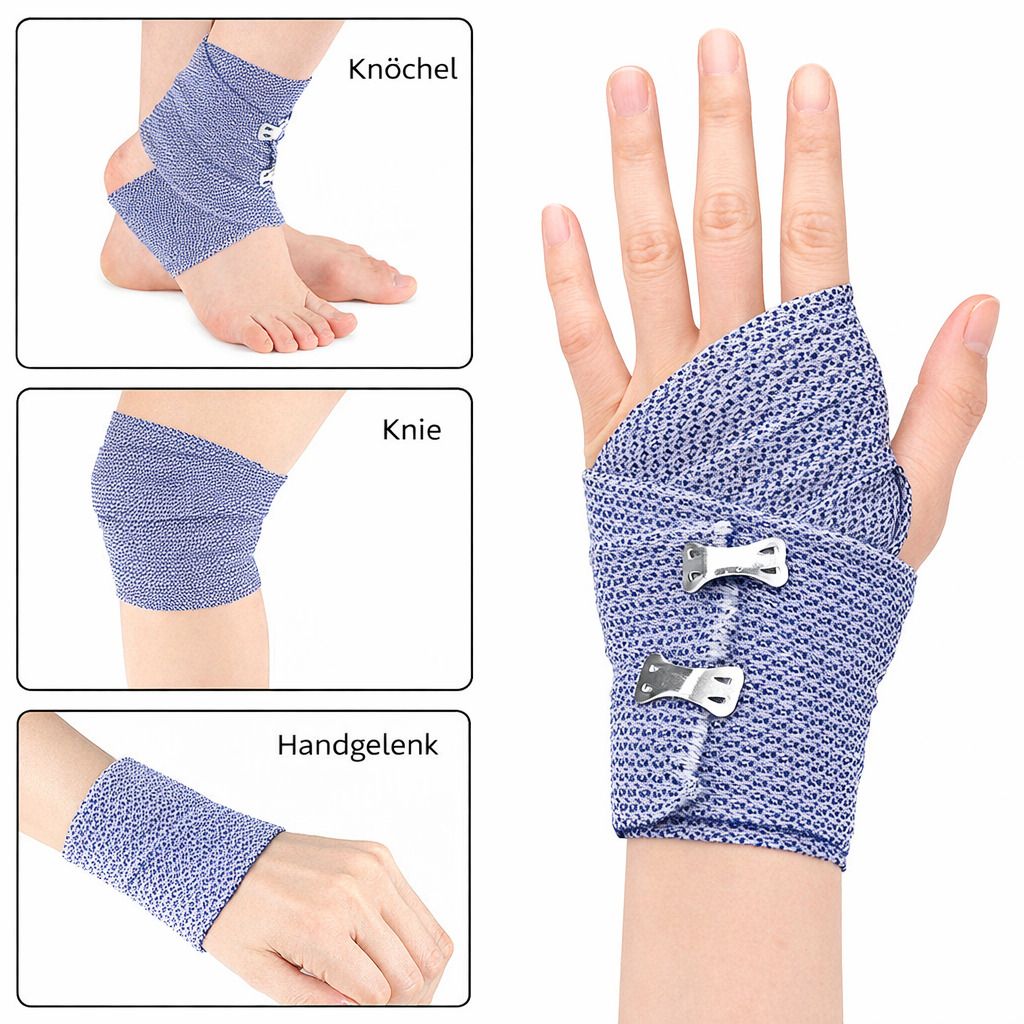 Kühlbandage Set, elastisch & atmungsaktiv, für Handgelenk, Knie & Knöchel, Sport & Alltag