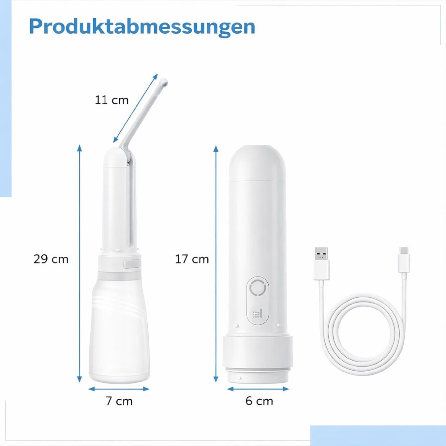 COOL-i Elektrisches Reise Bidet ,Tragbarer, wiederaufladbarer Hand-Bidet-Duschkopf mit 3 Sprühmodi