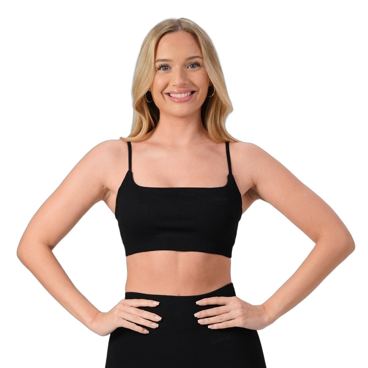 GymBeam Sport-BH Frauen nahtlos mit verstellbaren Trägern NEO Black